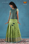 Green Moroccan Link Pattu Pavadai For Girls !!!