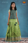 Green Moroccan Link Pattu Pavadai For Girls !!!