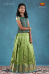 Green Moroccan Link Pattu Pavadai For Girls !!!