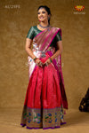 Classic Peach Silk Swan Half Saree For Festivel !!!