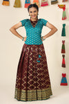 Brown Golden vector Pattu Pavadi For Girls !!!