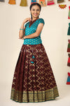 Brown Golden vector Pattu Pavadi For Girls !!!