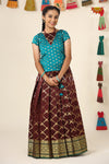 Brown Golden vector Pattu Pavadi For Girls !!!