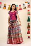 Green mountain Grey Pattu Pavadai For Girls - Festive Wear!!!