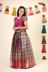 Green mountain Grey Pattu Pavadai For Girls - Festive Wear!!!