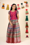 Green mountain Grey Pattu Pavadai For Girls - Festive Wear!!!