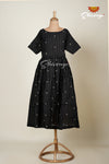 Black Cotton Diamond Long Frock -Summer Collection !!!