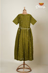 Green Cotton Diamond Long Frock -Summer Collection !!!