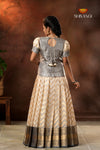 Onam Collection - Grey Smoky Wave Pattu Pavadai !!!