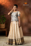 Onam Collection - Grey Smoky Wave Pattu Pavadai !!!