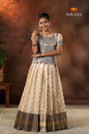 Onam Collection - Grey Smoky Wave Pattu Pavadai !!!