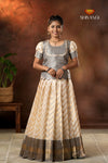 Onam Collection - Grey Smoky Wave Pattu Pavadai !!!