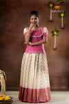 Onam Collection -Pink Smoky Wave Pattu Pavadai !!!