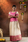 Onam Collection -Pink Smoky Wave Pattu Pavadai !!!