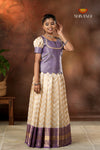 Onam Collection - Purple Smoky Wave Pattu Pavadai !!!