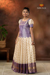 Onam Collection - Purple Smoky Wave Pattu Pavadai !!!