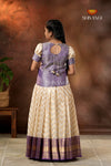 Onam Collection - Purple Smoky Wave Pattu Pavadai !!!