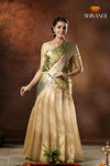 Cream Onam Gold Half saree!!!