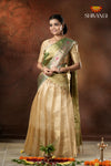 Cream Onam Gold Half saree!!!