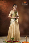 Cream Onam Gold Half saree!!!