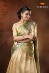 Cream Onam Gold Half saree!!!