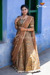  Brown kalamkari Silk Lehenga For Girls