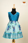 GirlsSky Blue Organza digital print Frock!!!