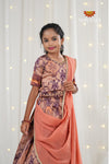 Festive Collection -Peach with Magenta Lantana Lehenga !!!