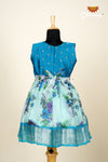 GirlsSky Blue Organza digital print Frock!!!