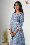 Grey Mulmul Cotton Kurti For Women - AX73MULC