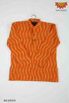 Boys Orange Ikkat Kurta 