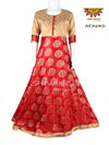 Girls RedBrocade Gola Long Gown!!! 