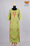 Girls Green Women’s Long Linen Kurti 