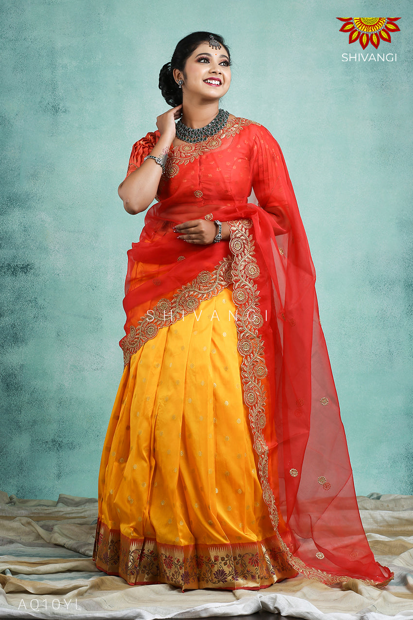 Narayan pet pattu half saree – SUBHAM GRAND