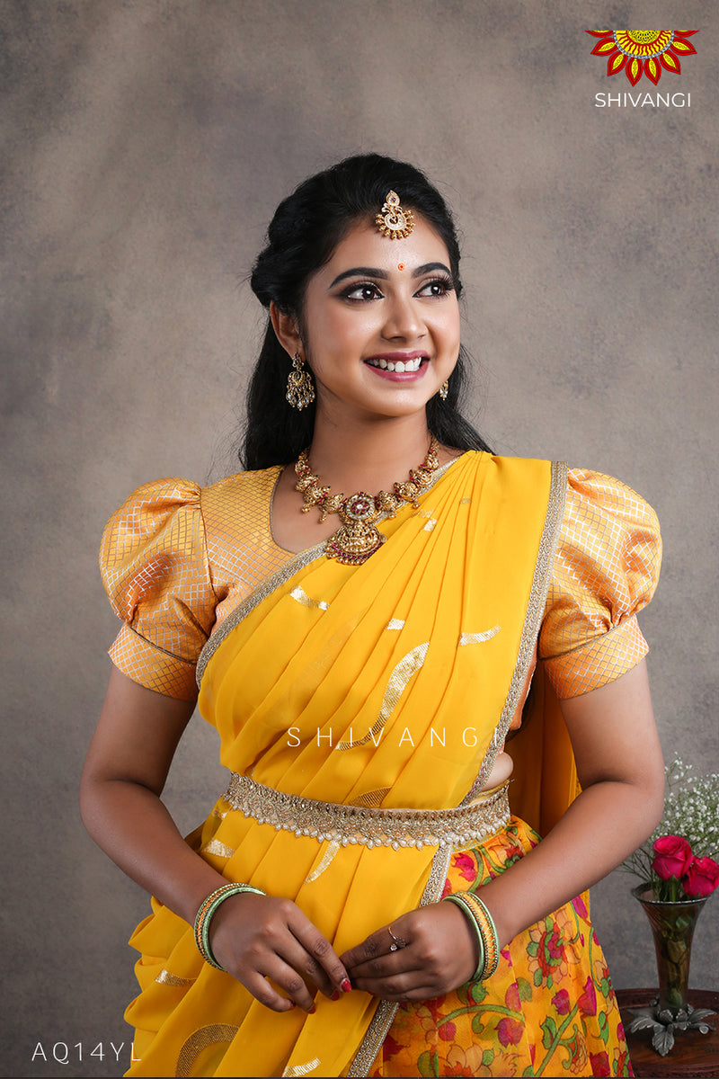 Pure Silk Pattu Half saree model designs with Shivangi