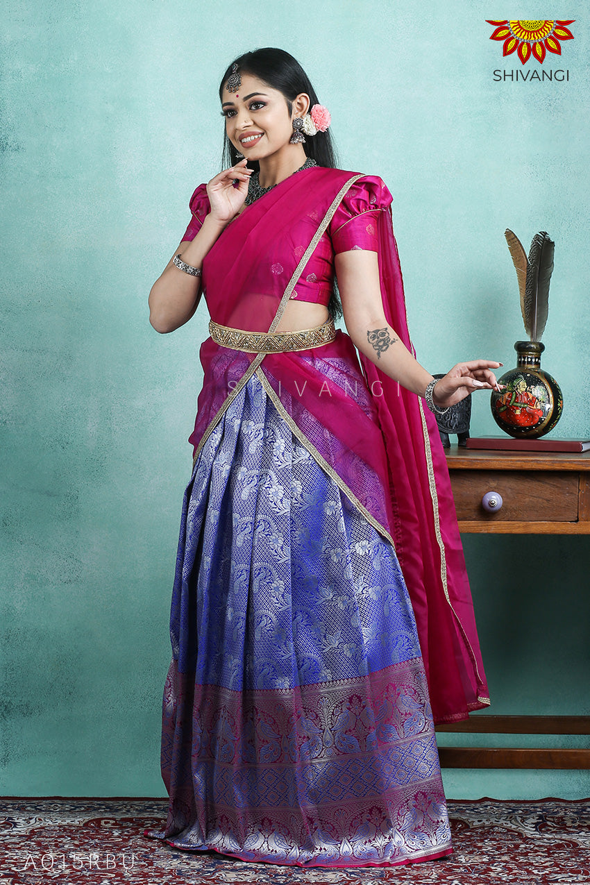 Trendy Yet Traditional Half / Davani / Langa Saree at Rs 3295.00/piece |  Chinniyampalayam | Coimbatore | ID: 21136471262