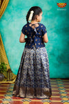 Girls Navy Blue KGF Bandhini Pattu Pavadai | Langa 