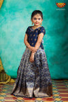 Girls Navy Blue KGF Bandhini Pattu Pavadai | Langa 