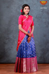 Blue Checks Zinniah Langa Half saree