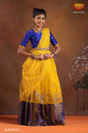 Girls Yellow Elephant Border Lehenga !!!