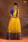 Girls Yellow Elephant Border Lehenga !!!