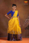 Girls Yellow Elephant Border Lehenga !!!